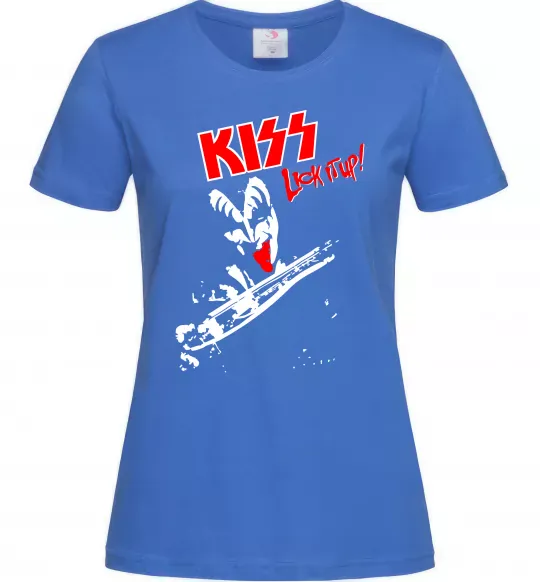 Женская футболка Kiss lick it up Ярко-синий фото