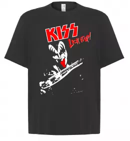 Футболка Оверсайз Kiss logo Чорний фото