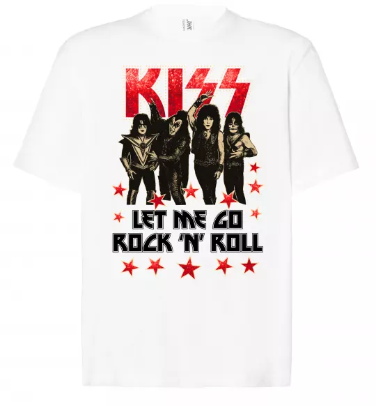 Футболка Оверсайз Let me go rock n roll Белый фото