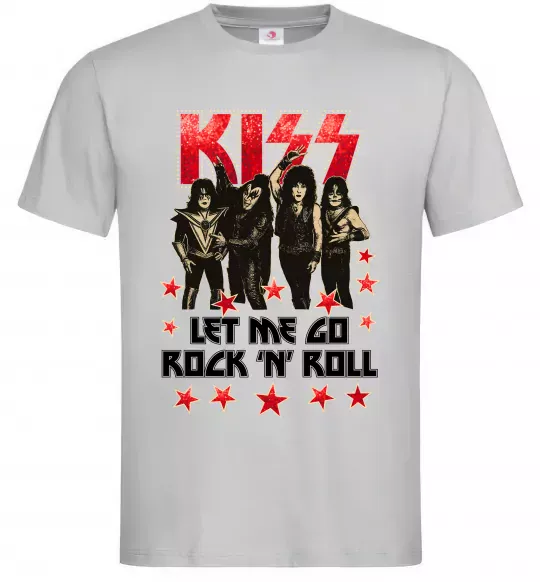 Мужская футболка Let me go rock n roll Серый фото