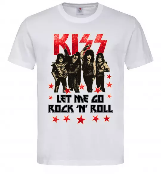 Мужская футболка Let me go rock n roll Белый фото
