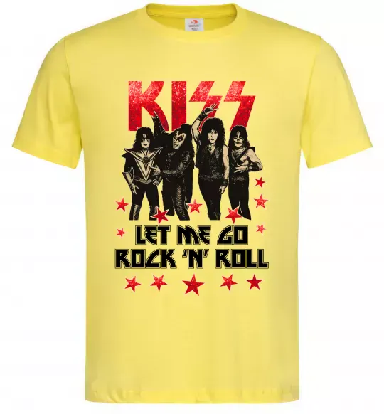 Мужская футболка Let me go rock n roll Лимонный фото