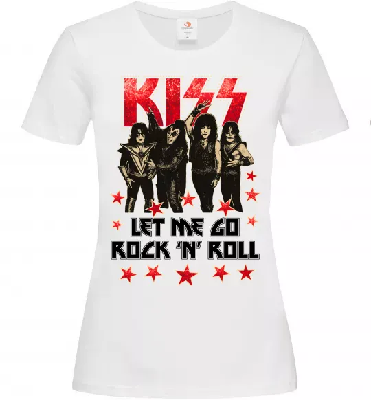 Жіноча футболка Let me go rock n roll Білий фото