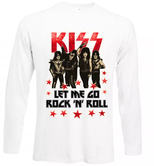Лонгслив Let me go rock n roll Белый фото
