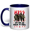 Чашка з кольоровою ручкою Let me go rock n roll Глибокий темно-синій фото