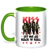 Чашка з кольоровою ручкою Let me go rock n roll Зелений фото