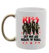 Чашка з кольоровою ручкою Let me go rock n roll Золото фото