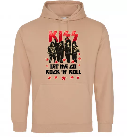 Мужская толстовка (худи) Let me go rock n roll Песочный фото