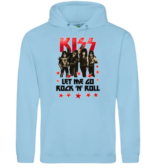 Чоловіча толстовка (худі) Let me go rock n roll Блакитний фото