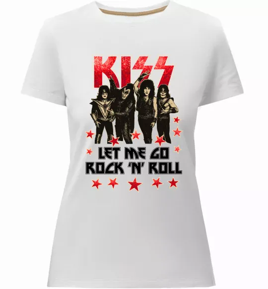 Женская премиум футболка Let me go rock n roll Белый фото