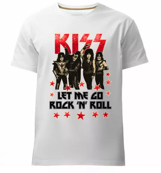 Мужская премиум футболка Let me go rock n roll Белый фото