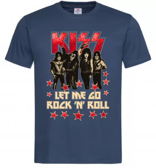 Мужская футболка Let me go rock n roll Темно-синий фото