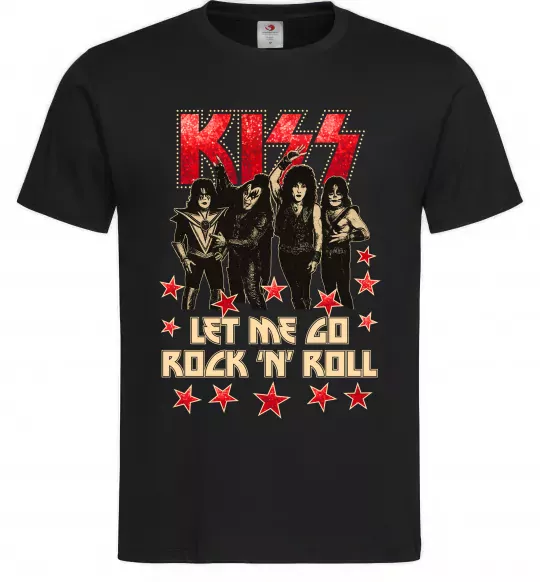 Мужская футболка Let me go rock n roll Черный фото