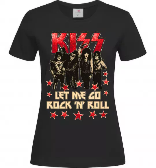 Жіноча футболка Let me go rock n roll Чорний фото