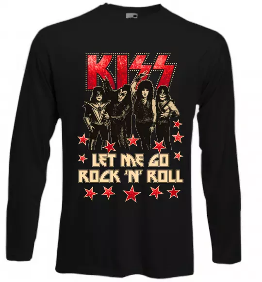 Лонгслив Let me go rock n roll Черный фото