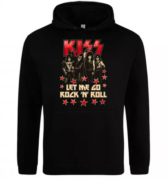 Мужская толстовка (худи) Let me go rock n roll Черный фото