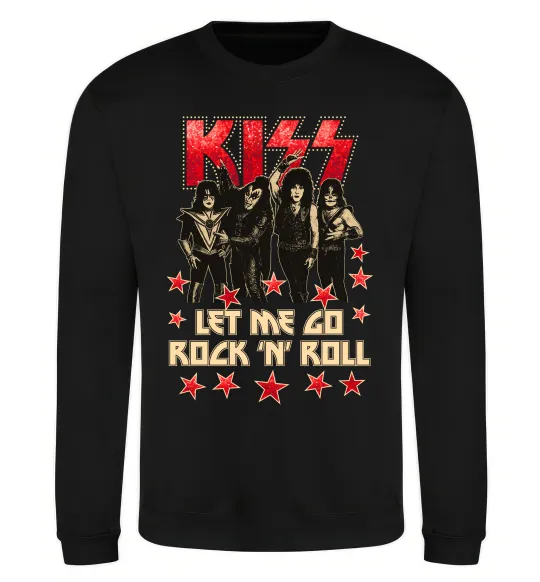 Світшот Let me go rock n roll Чорний фото