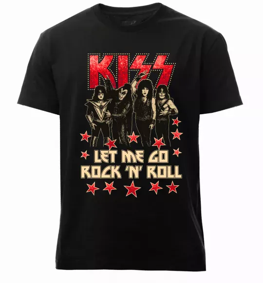 Мужская премиум футболка Let me go rock n roll Черный фото