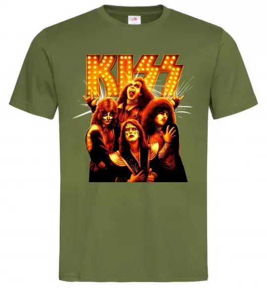 Мужская футболка Kiss end of the road Оливковый фото