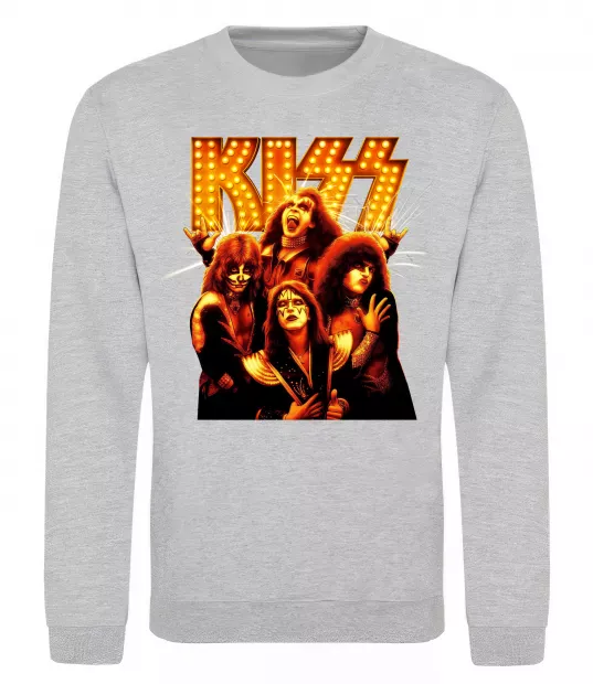 Свитшот Kiss end of the road Серый меланж фото