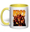 Чашка з кольоровою ручкою Kiss end of the road Сонячно жовтий фото