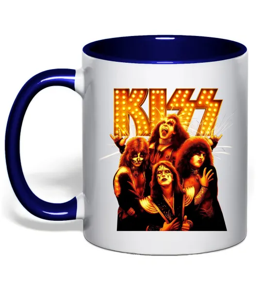 Чашка з кольоровою ручкою Kiss end of the road Глибокий темно-синій фото