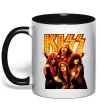 Чашка з кольоровою ручкою Kiss end of the road Чорний фото