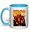 Чашка з кольоровою ручкою Kiss end of the road Блакитний фото
