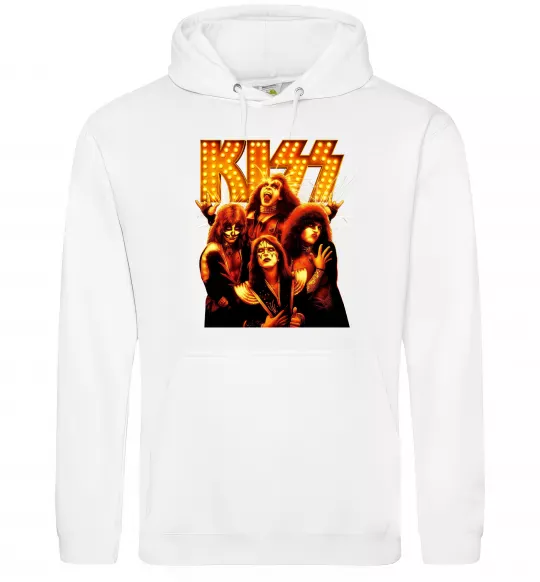 Мужская толстовка (худи) Kiss end of the road Белый фото