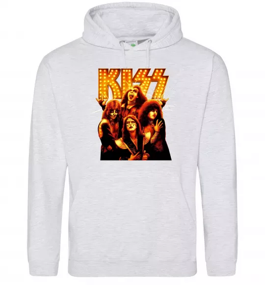 Мужская толстовка (худи) Kiss end of the road Серый меланж фото