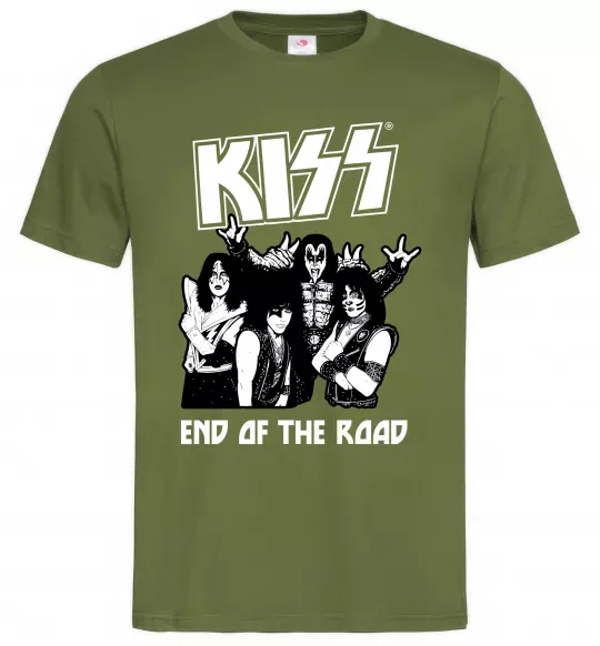 Мужская футболка End of the road Kiss Оливковый фото