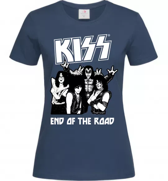 Женская футболка End of the road Kiss Темно-синий фото