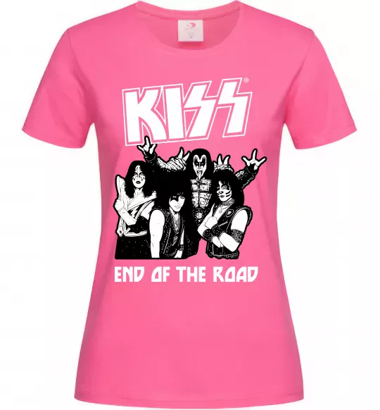 Женская футболка End of the road Kiss Ярко-розовый фото