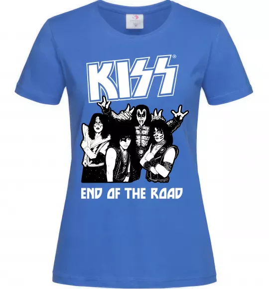 Женская футболка End of the road Kiss Ярко-синий фото