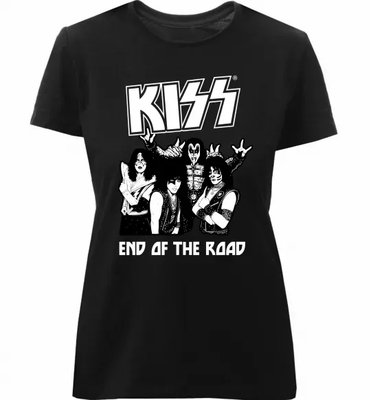 Женская премиум футболка End of the road Kiss Черный фото