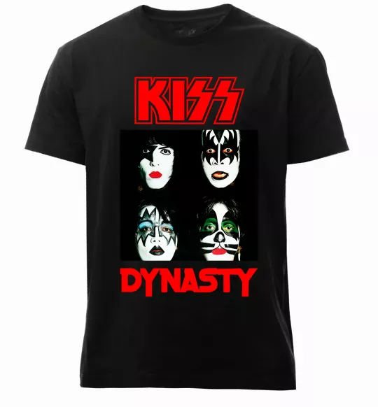 Чоловіча преміум футболка Kiss dynasty Чорний фото