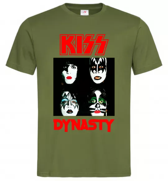 Мужская футболка Kiss dynasty Оливковый фото
