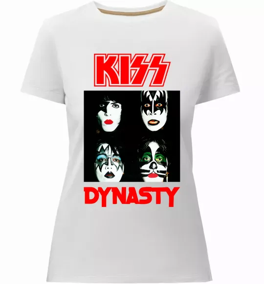 Женская премиум футболка Kiss dynasty Белый фото