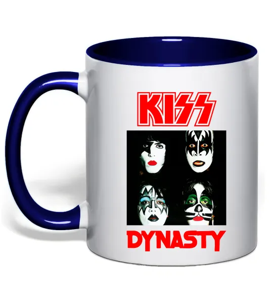 Чашка з кольоровою ручкою Kiss dynasty Глибокий темно-синій фото