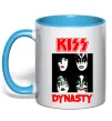 Чашка з кольоровою ручкою Kiss dynasty Блакитний фото