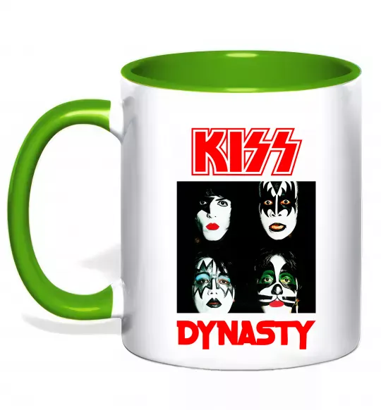 Чашка з кольоровою ручкою Kiss dynasty Зелений фото
