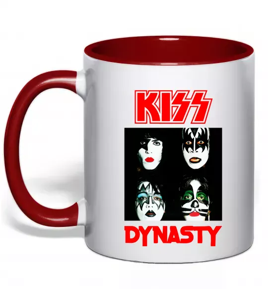 Чашка з кольоровою ручкою Kiss dynasty Червоний фото