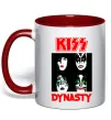 Чашка з кольоровою ручкою Kiss dynasty Червоний фото