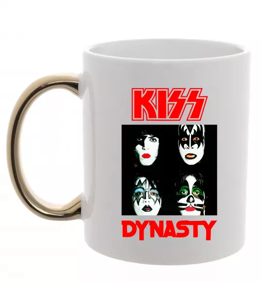 Чашка з кольоровою ручкою Kiss dynasty Золото фото