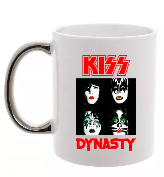 Чашка з кольоровою ручкою Kiss dynasty Срібло фото