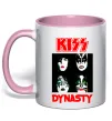 Чашка з кольоровою ручкою Kiss dynasty Ніжно рожевий фото