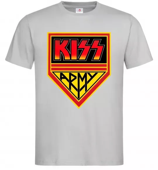 Мужская футболка Kiss army Серый фото