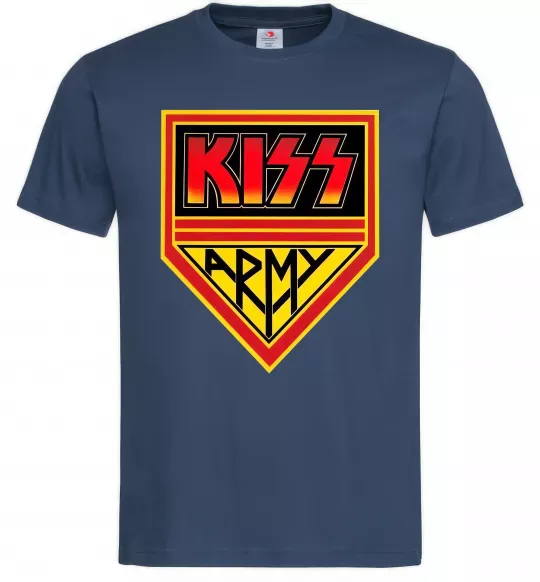 Мужская футболка Kiss army Темно-синий фото