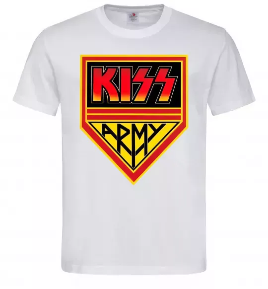 Мужская футболка Kiss army Белый фото