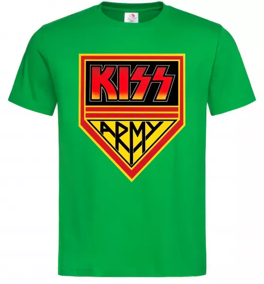 Мужская футболка Kiss army Зеленый фото